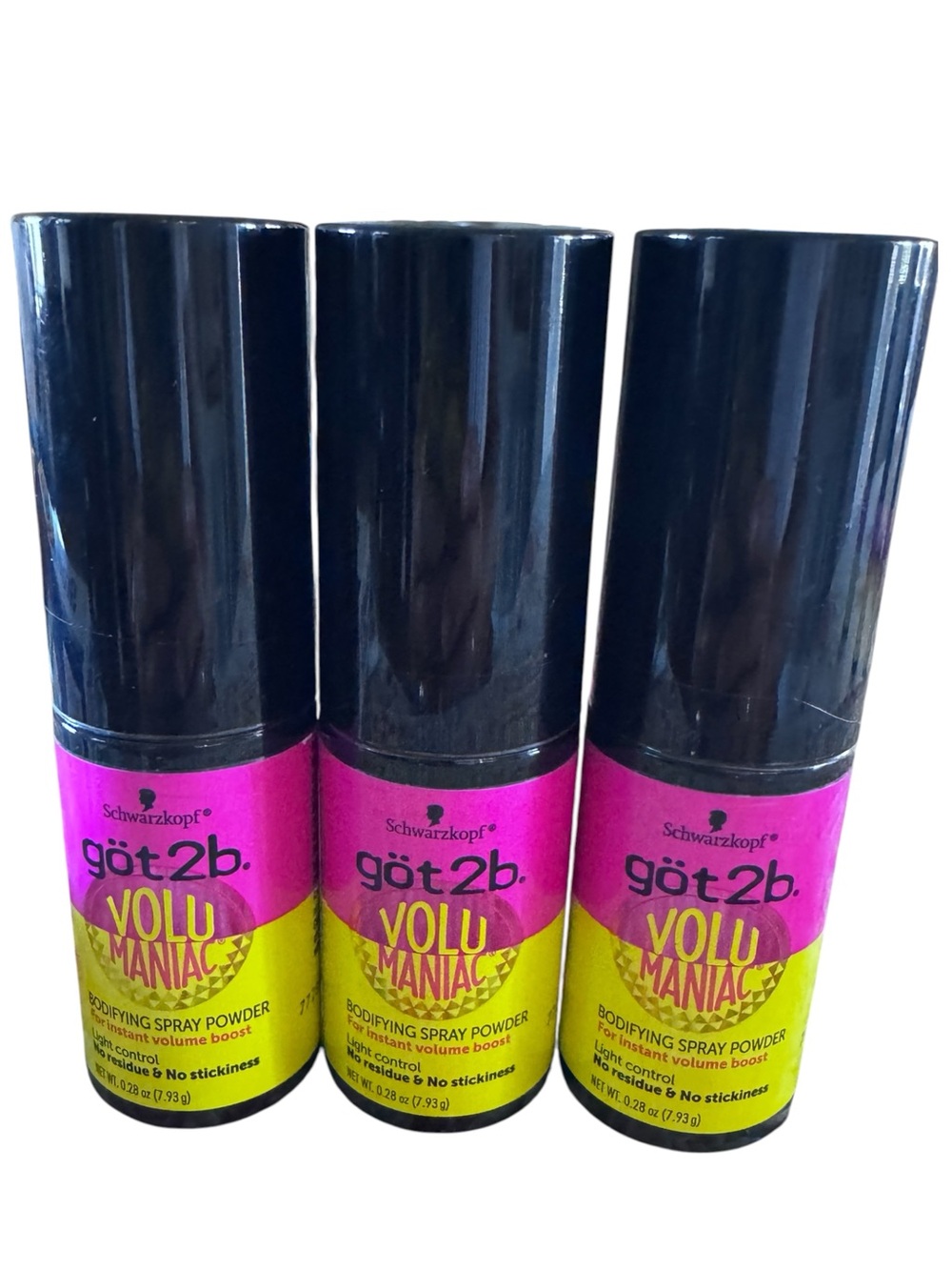 3x Got2b VoluManiac Bodifying Spray Powder 0.28oz